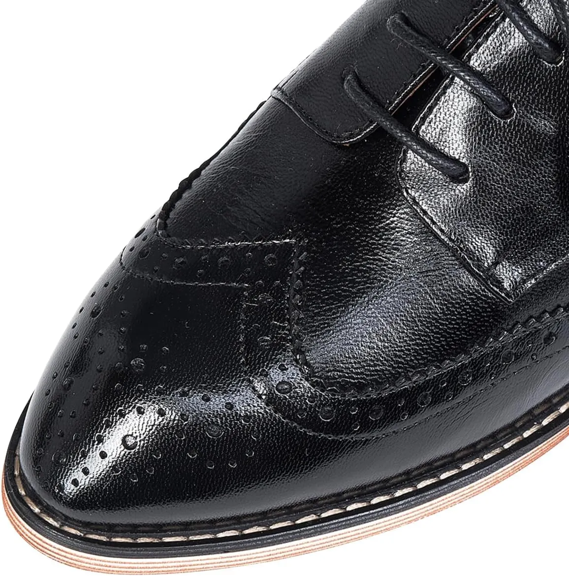 Mona flying Women's Comfortable Multicolored Wingtip Oxfords Brogue Lace-up Leather Shoes for Womens Ladies