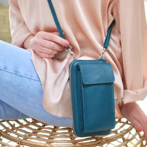 Monogram Leather Purse with Phone Pocket