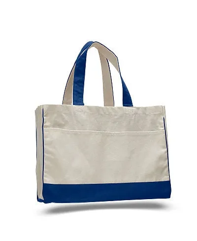 Monogrammed Canvas Pocket Tote