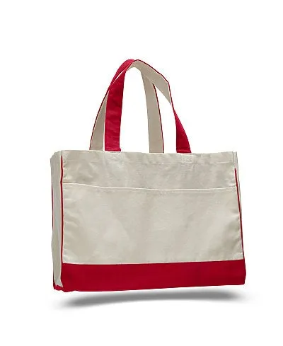 Monogrammed Canvas Pocket Tote