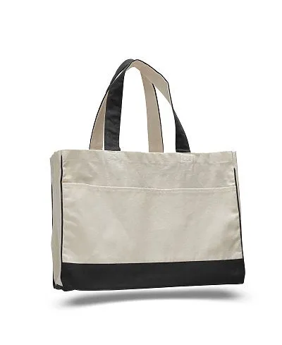 Monogrammed Canvas Pocket Tote