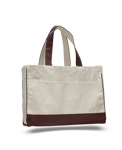 Monogrammed Canvas Pocket Tote