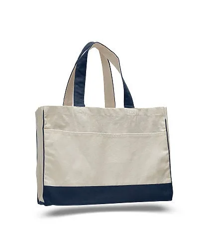 Monogrammed Canvas Pocket Tote