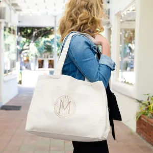 Monogrammed Canvas Pocket Tote