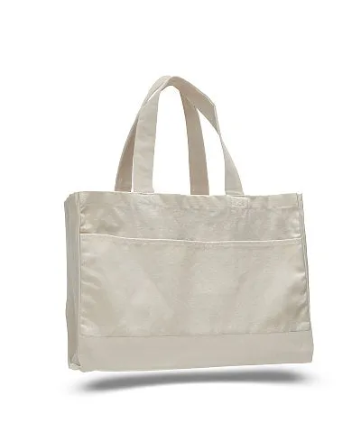 Monogrammed Canvas Pocket Tote