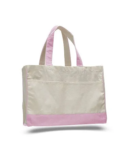 Monogrammed Canvas Pocket Tote