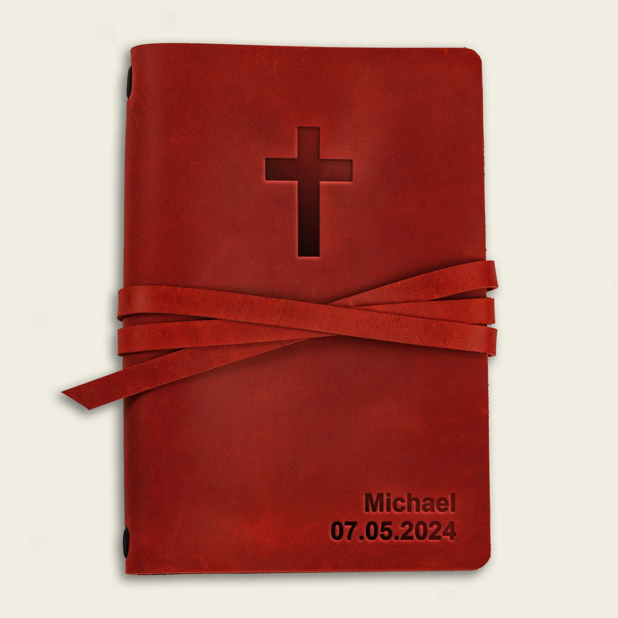 Monogrammed Leather Journal Christian Journal Notebook