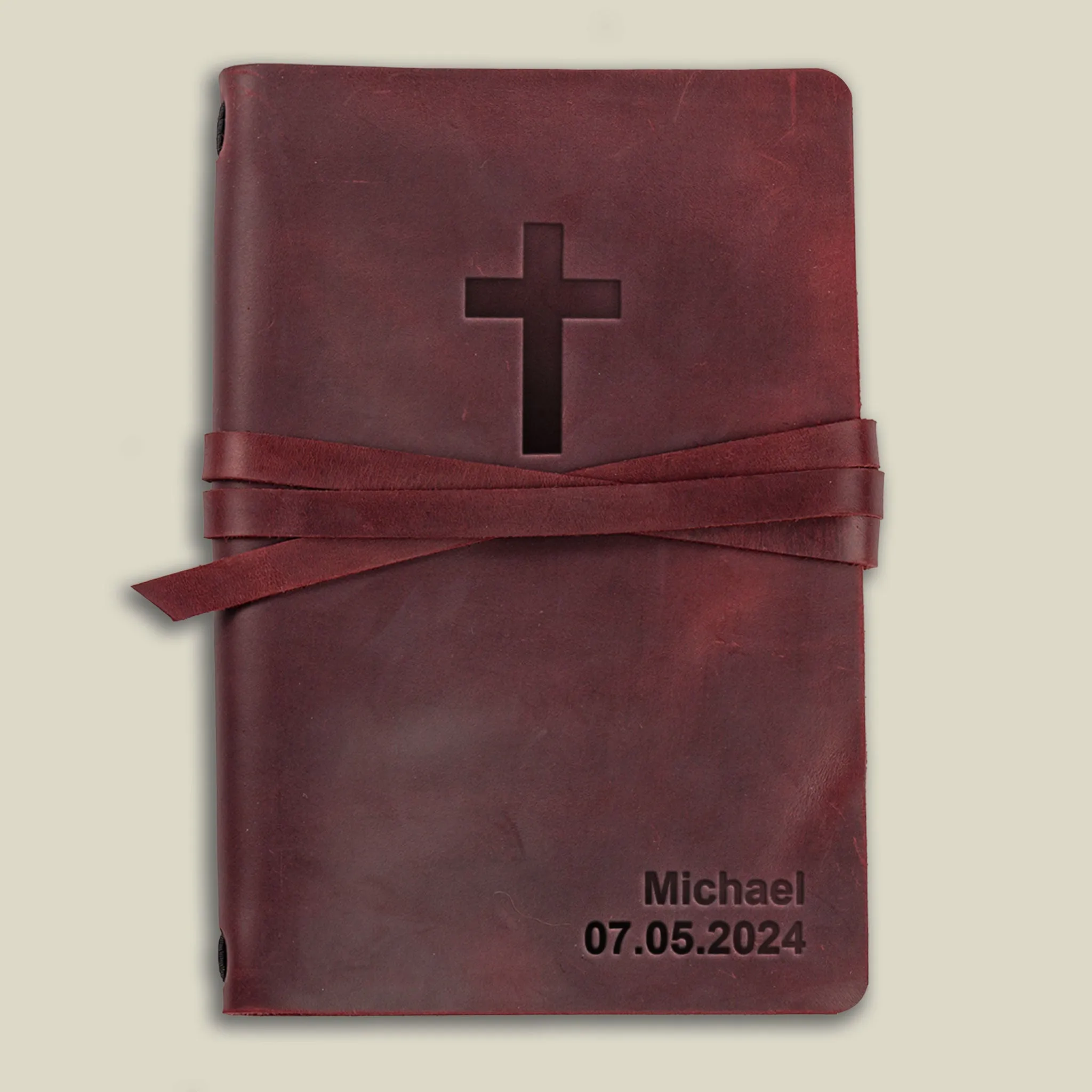 Monogrammed Leather Journal Christian Journal Notebook