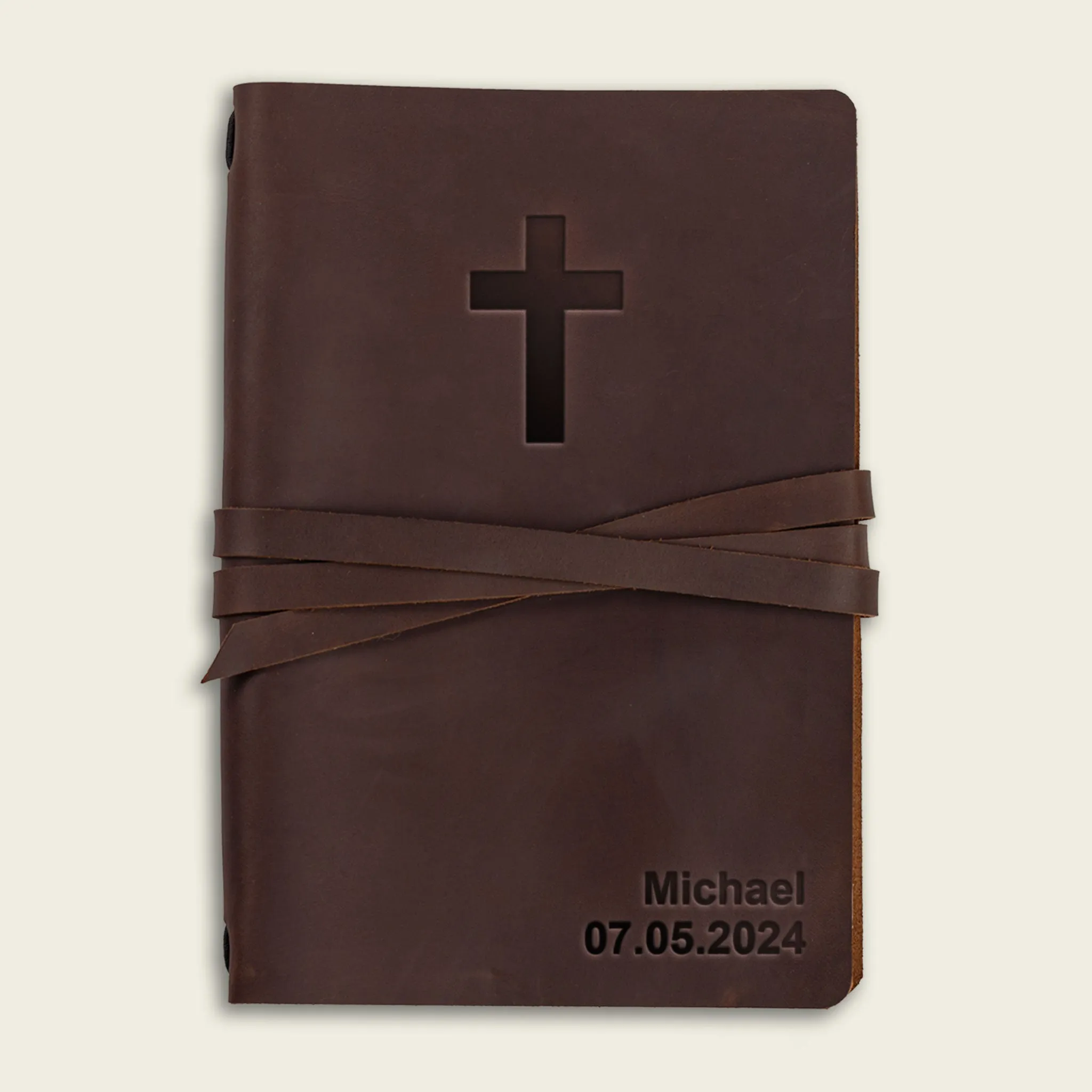 Monogrammed Leather Journal Christian Journal Notebook