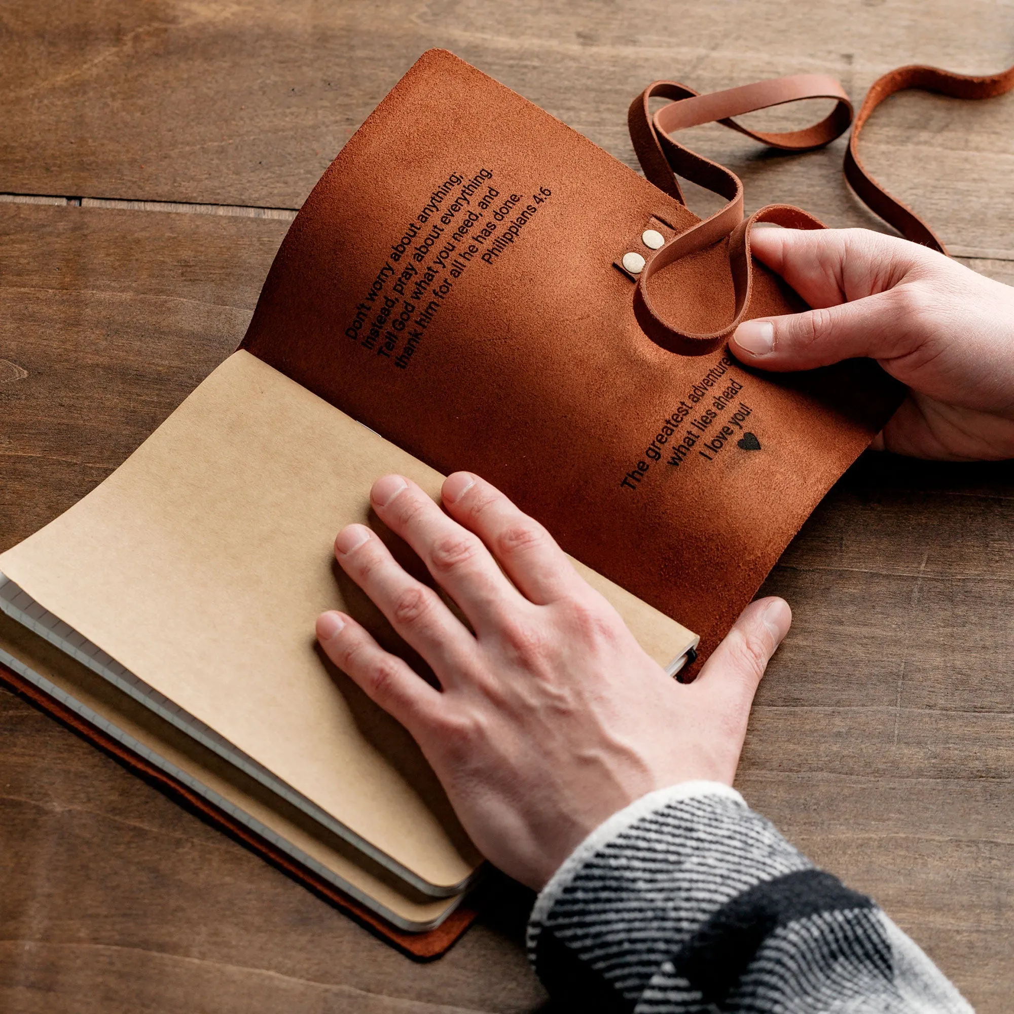 Monogrammed Leather Journal Christian Journal Notebook