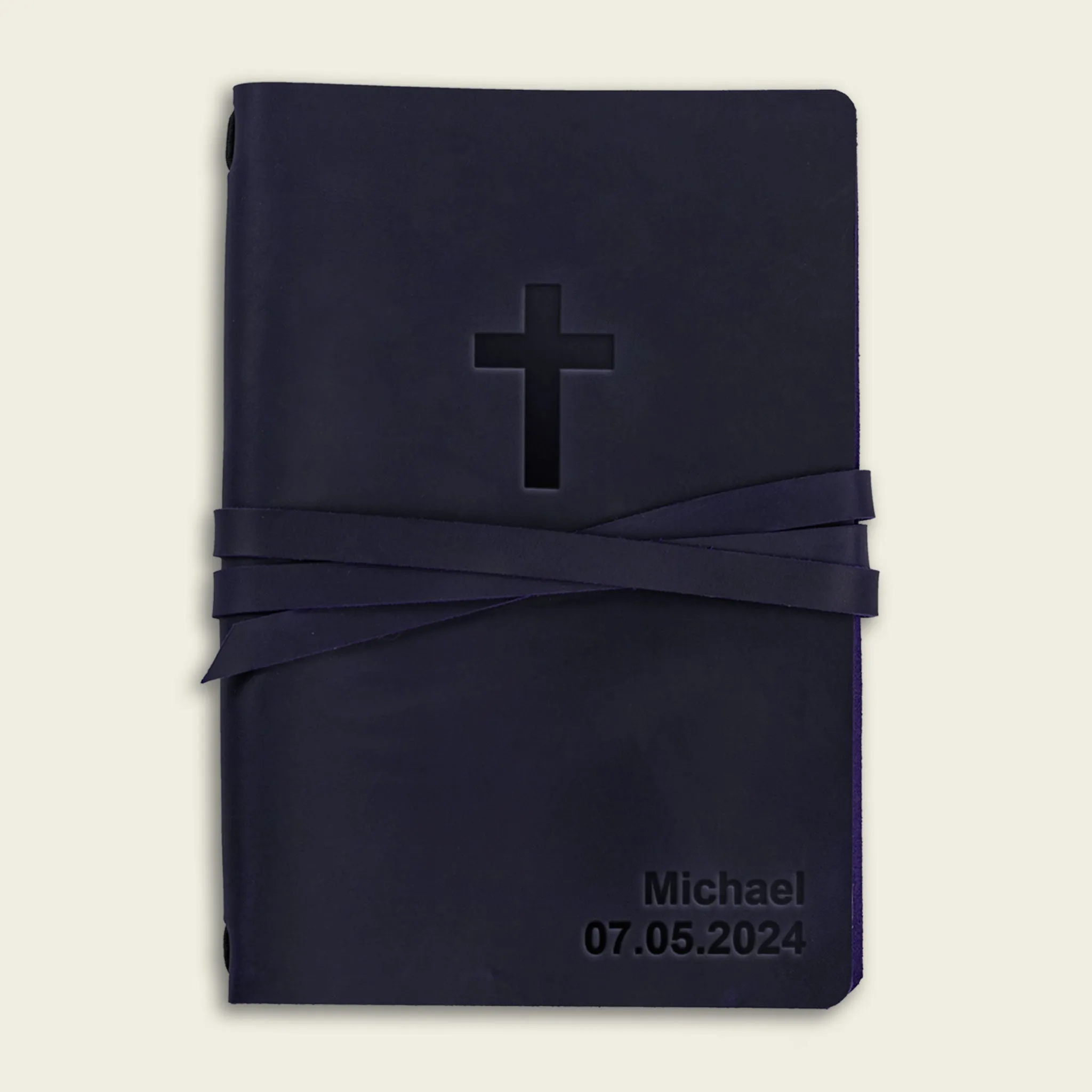 Monogrammed Leather Journal Christian Journal Notebook