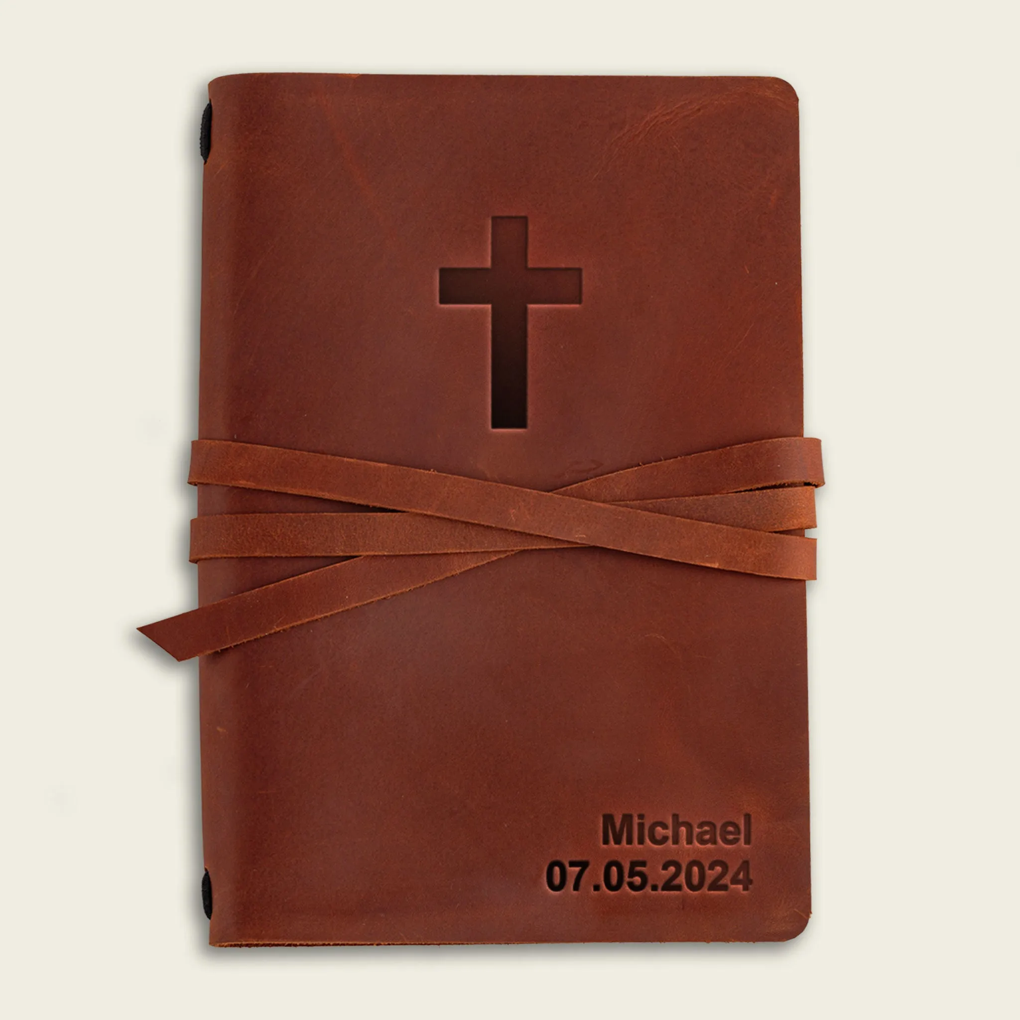 Monogrammed Leather Journal Christian Journal Notebook