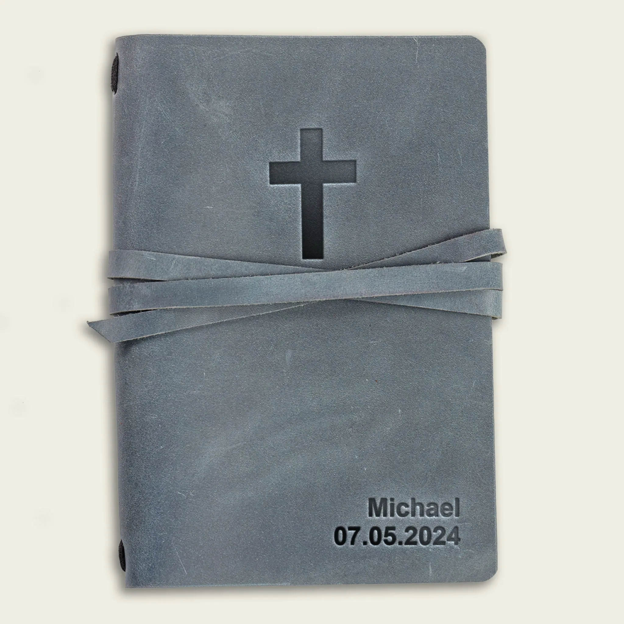 Monogrammed Leather Journal Christian Journal Notebook
