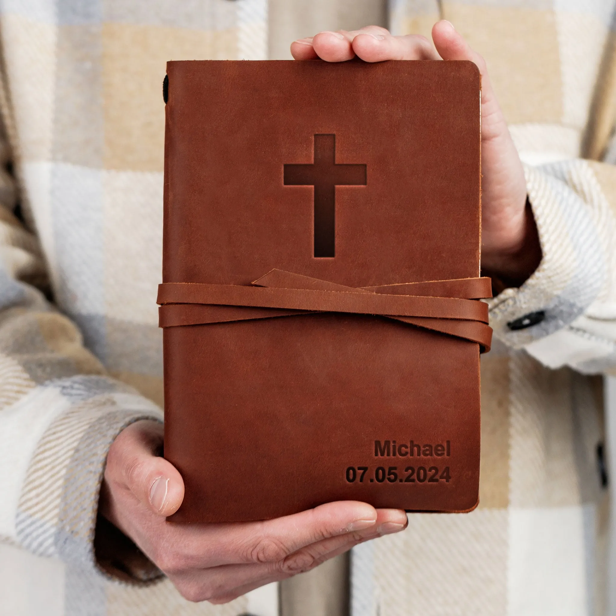 Monogrammed Leather Journal Christian Journal Notebook