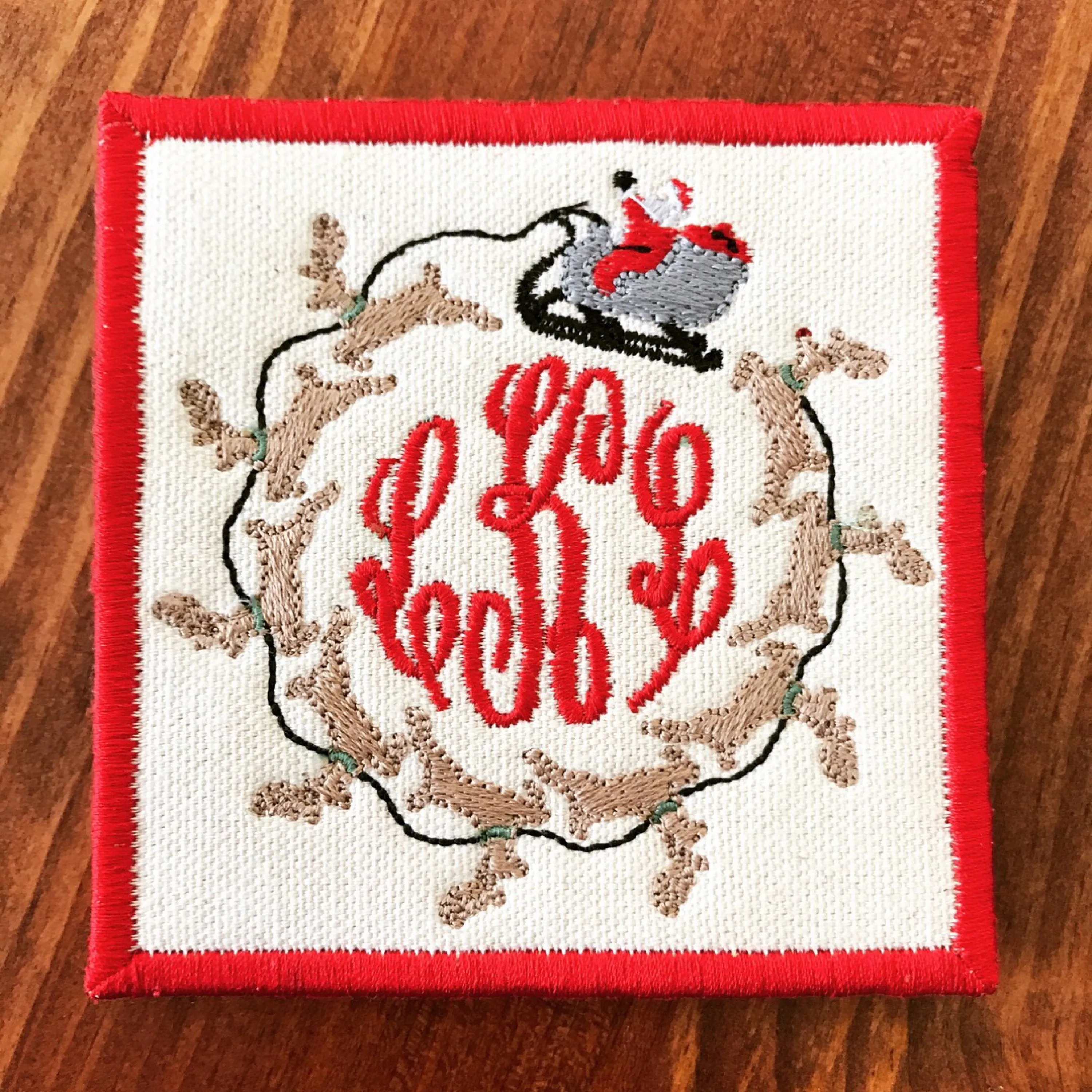 Monogrammed Santa's Sleigh Coasters -Set of Four