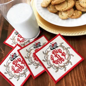 Monogrammed Santa's Sleigh Coasters -Set of Four
