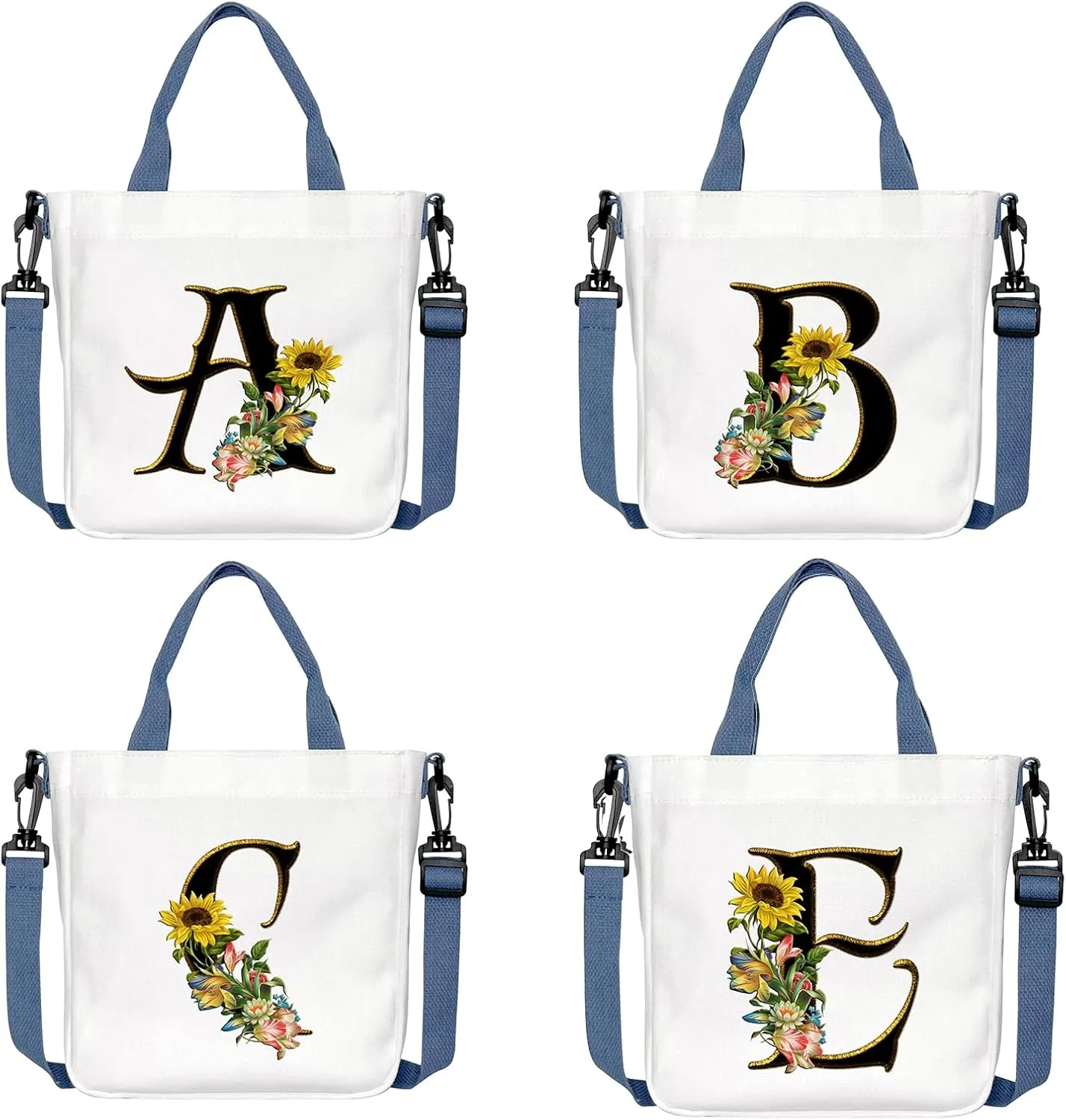 Monogrammed Tote Bag for Women,Small Canvas Tote Bags Personalized Gift for Women,Initial Canvas Bag for Bridesmaids