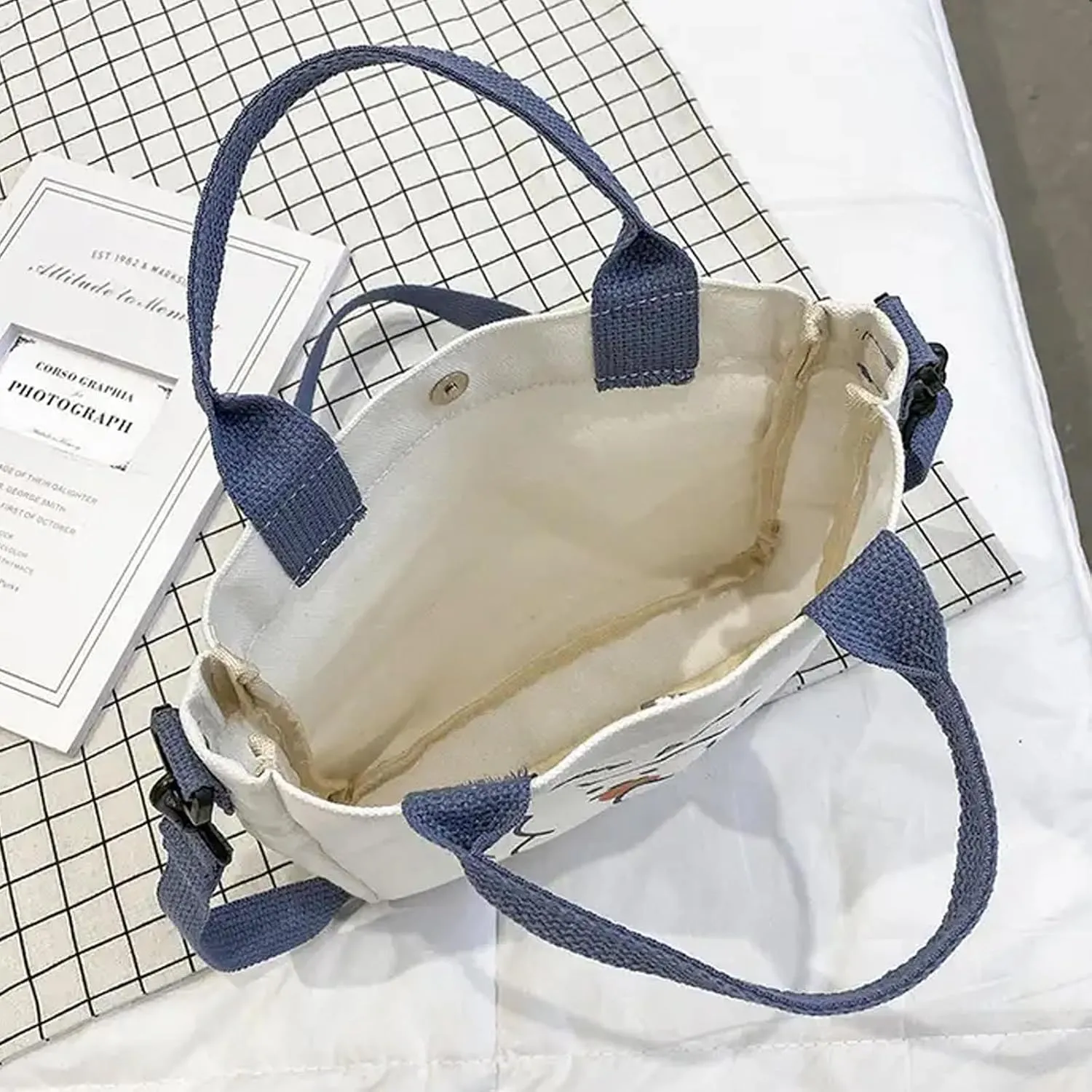 Monogrammed Tote Bag for Women,Small Canvas Tote Bags Personalized Gift for Women,Initial Canvas Bag for Bridesmaids