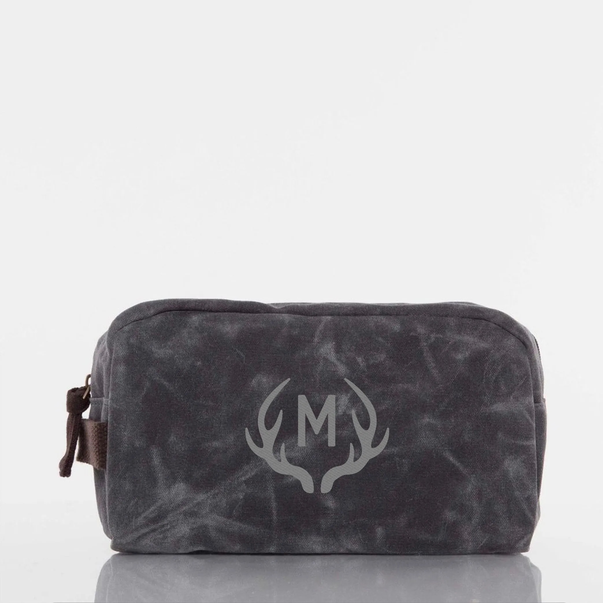 Monogrammed Waxed Canvas Travel Kit