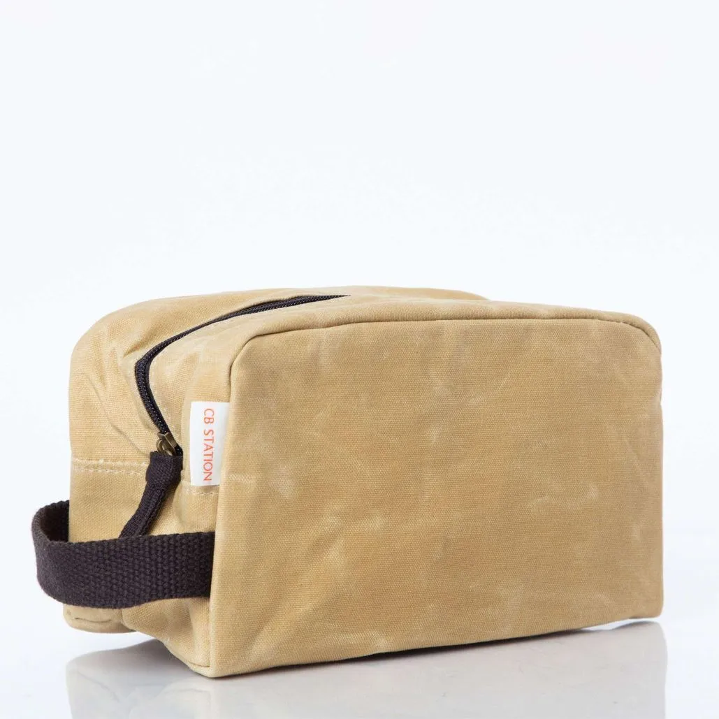 Monogrammed Waxed Canvas Travel Kit