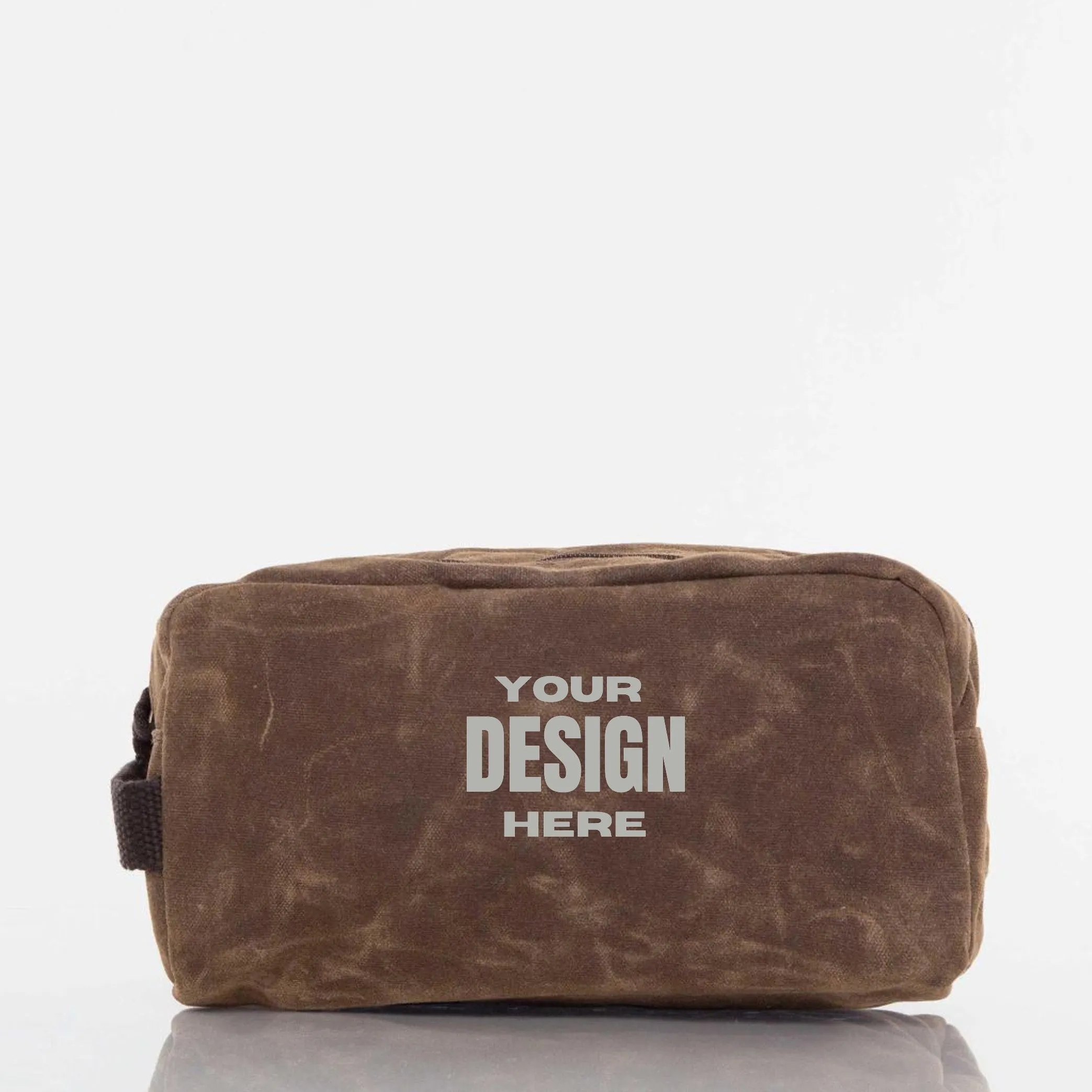 Monogrammed Waxed Canvas Travel Kit