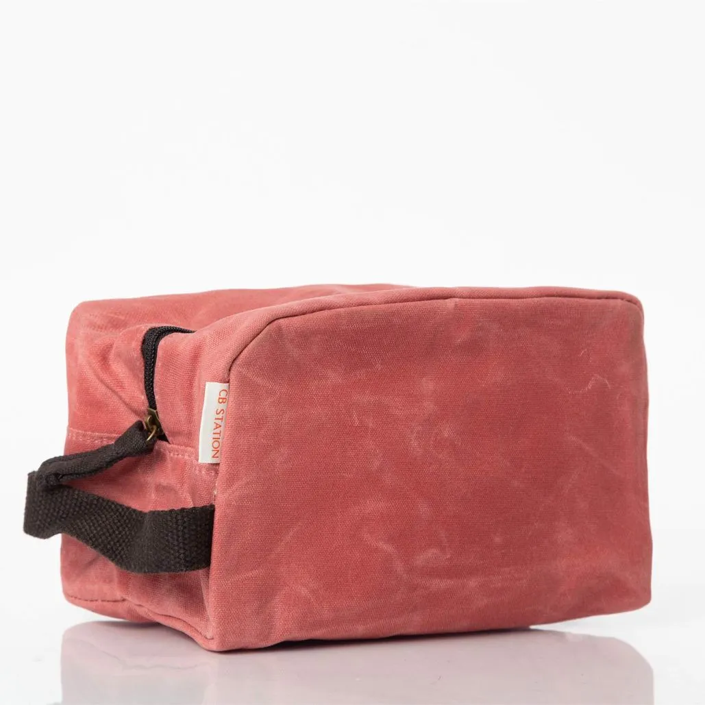 Monogrammed Waxed Canvas Travel Kit