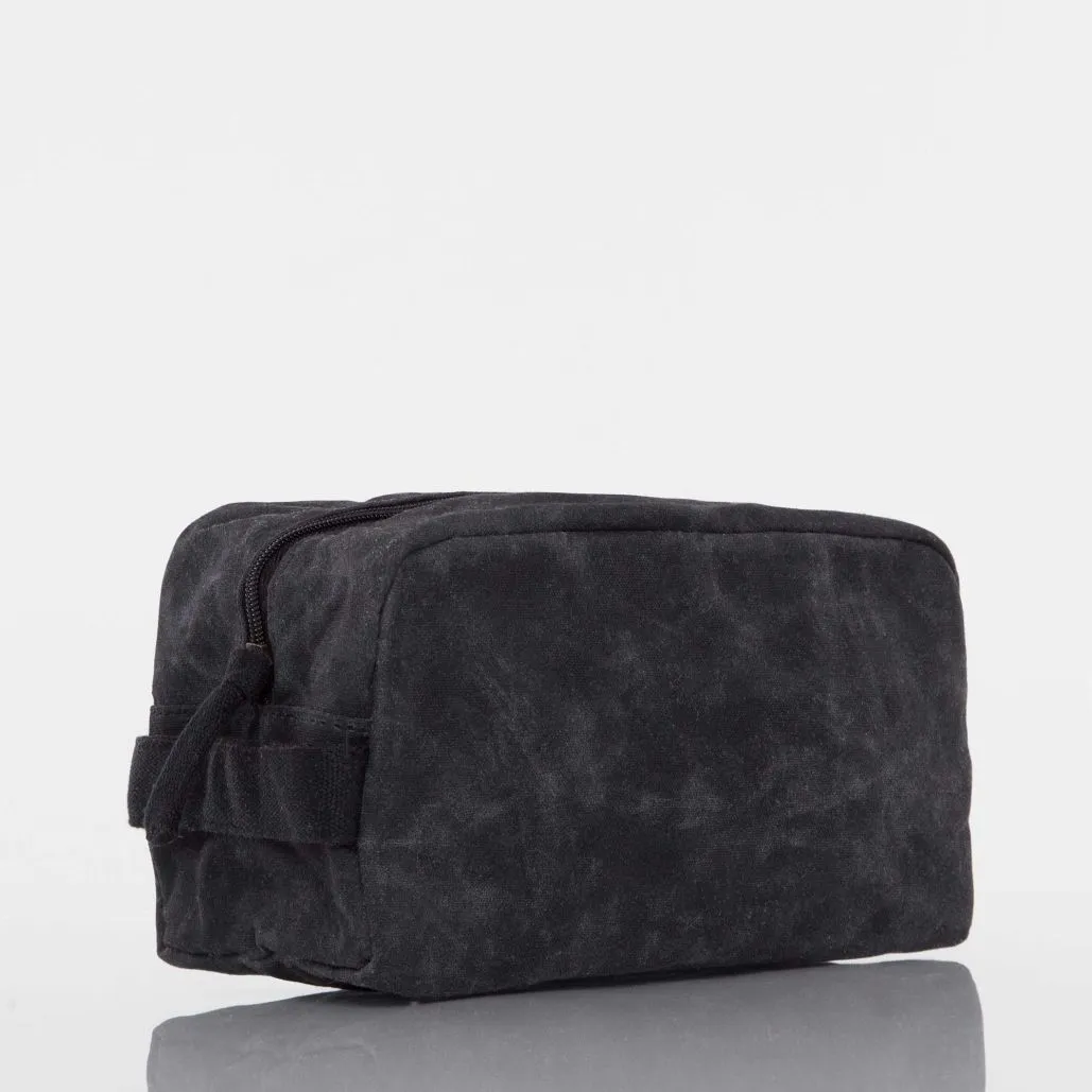 Monogrammed Waxed Canvas Travel Kit