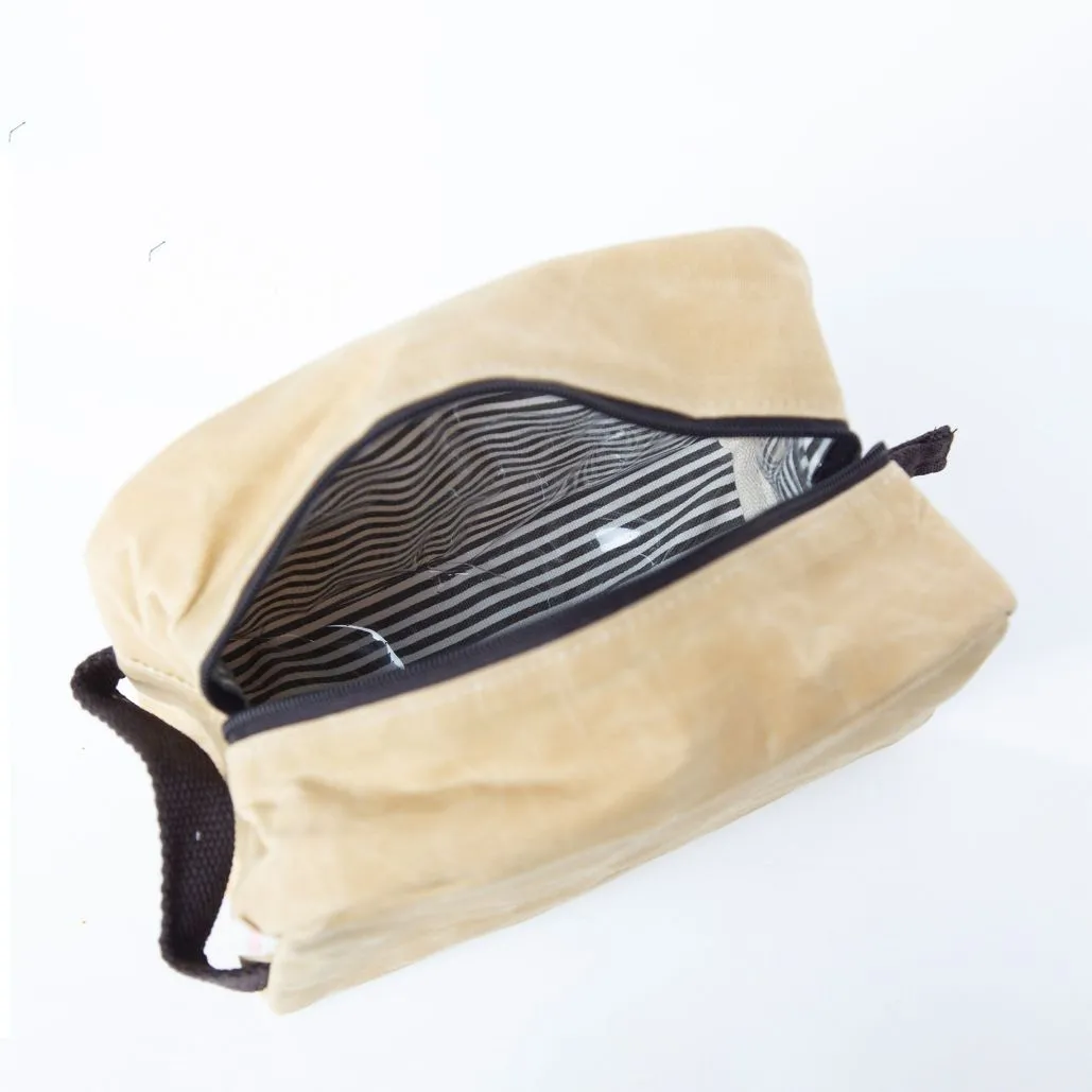 Monogrammed Waxed Canvas Travel Kit