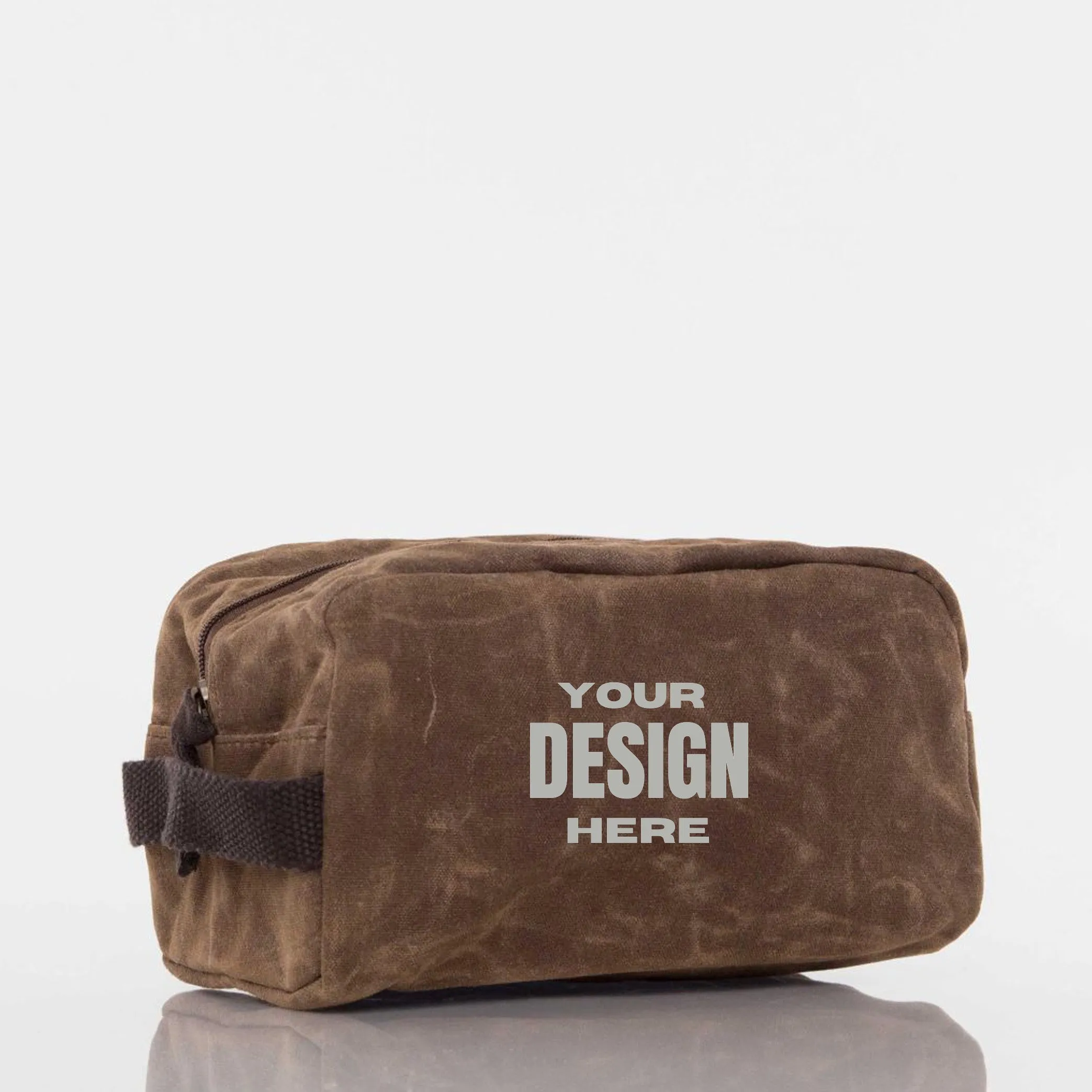 Monogrammed Waxed Canvas Travel Kit