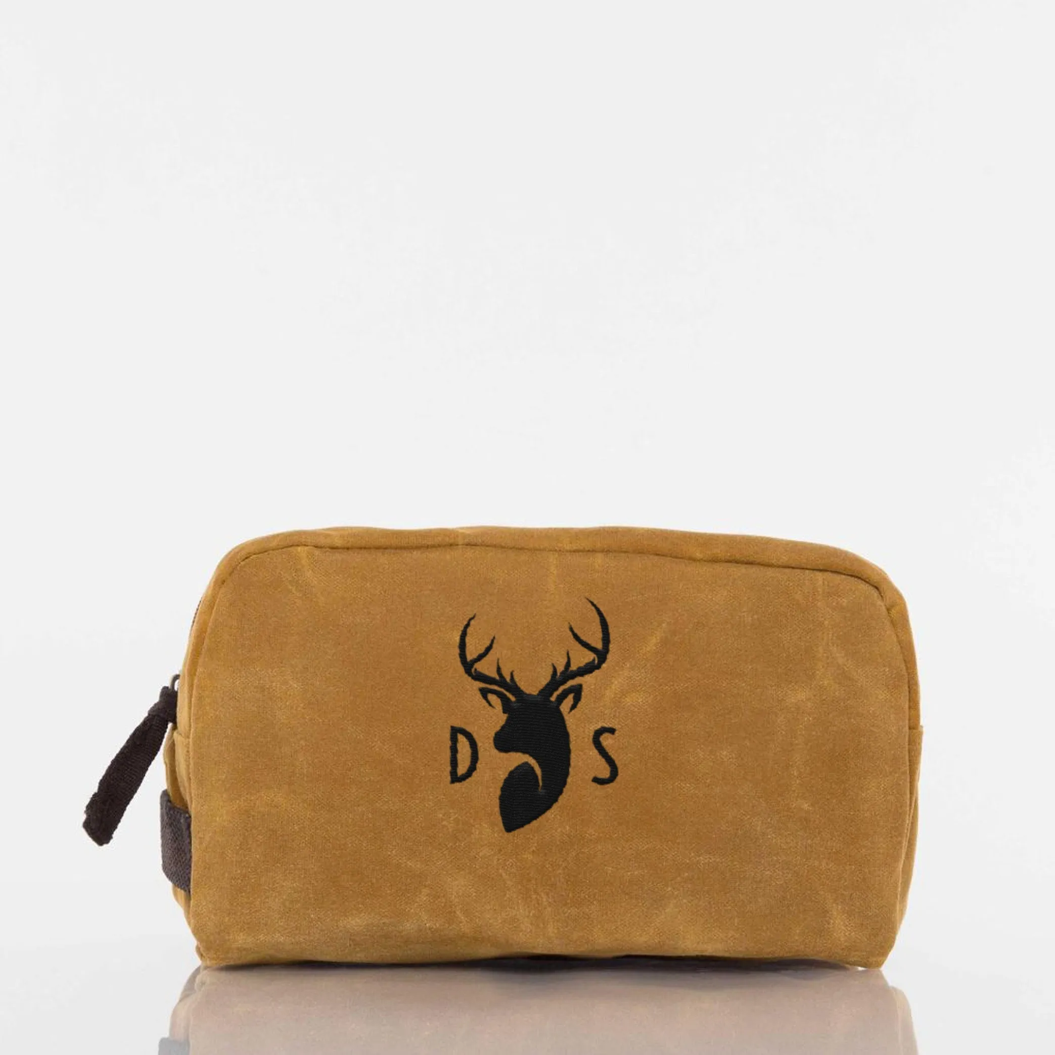 Monogrammed Waxed Canvas Travel Kit