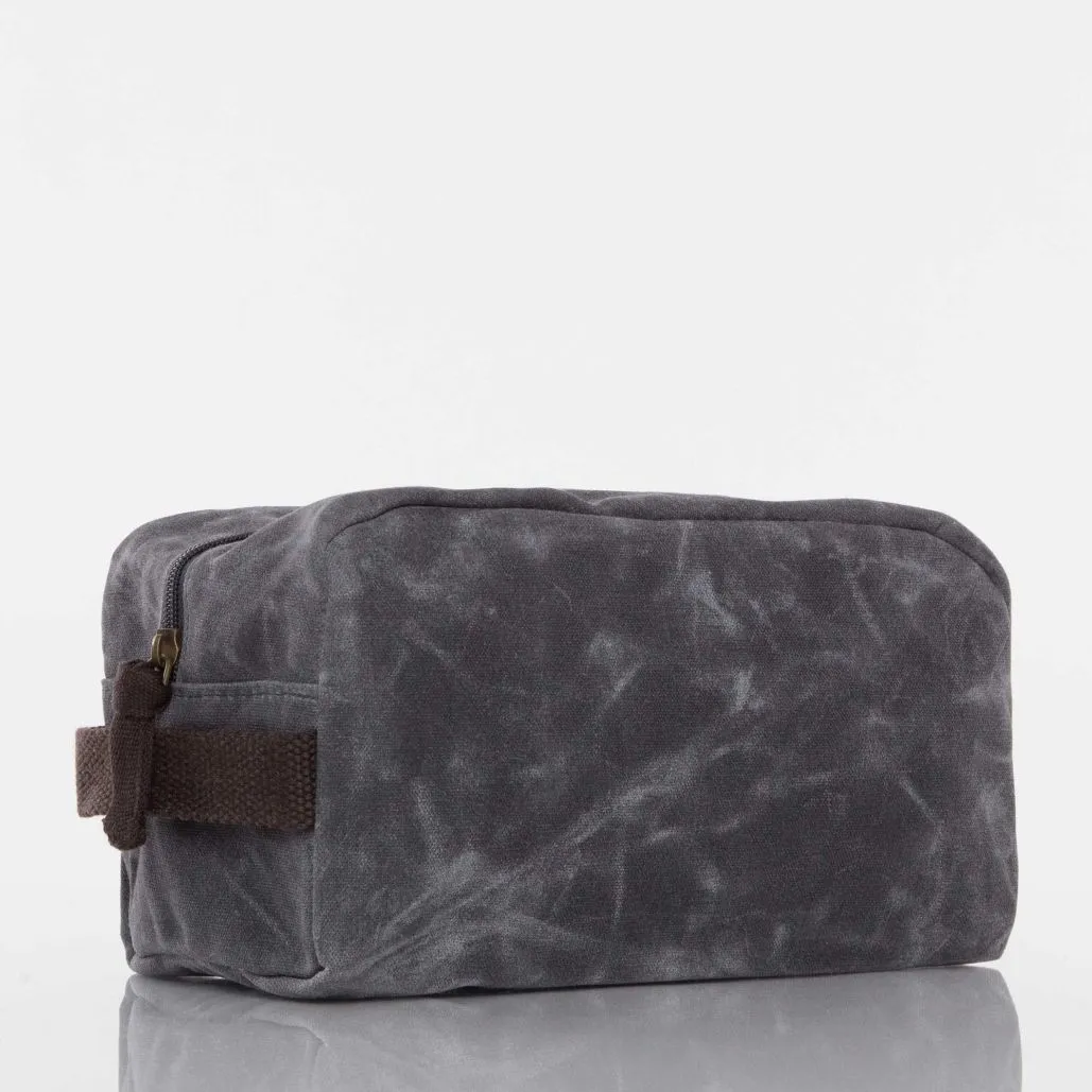 Monogrammed Waxed Canvas Travel Kit