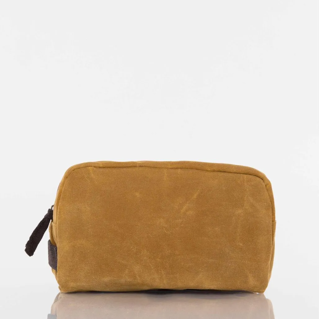 Monogrammed Waxed Canvas Travel Kit