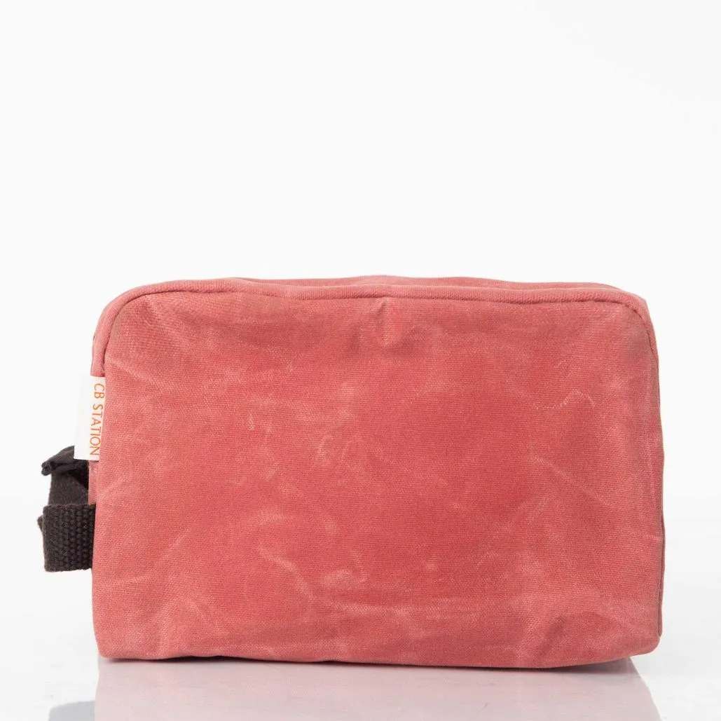 Monogrammed Waxed Canvas Travel Kit
