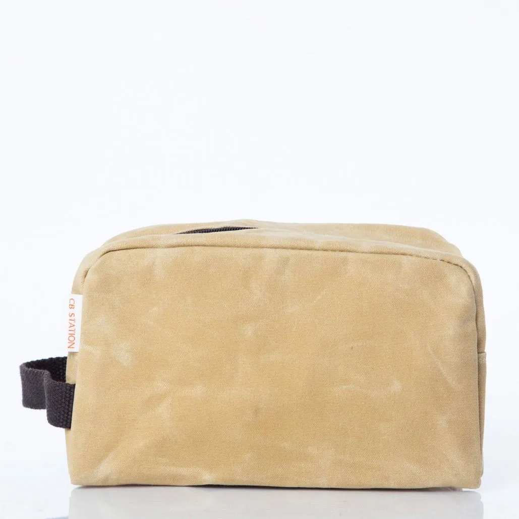 Monogrammed Waxed Canvas Travel Kit