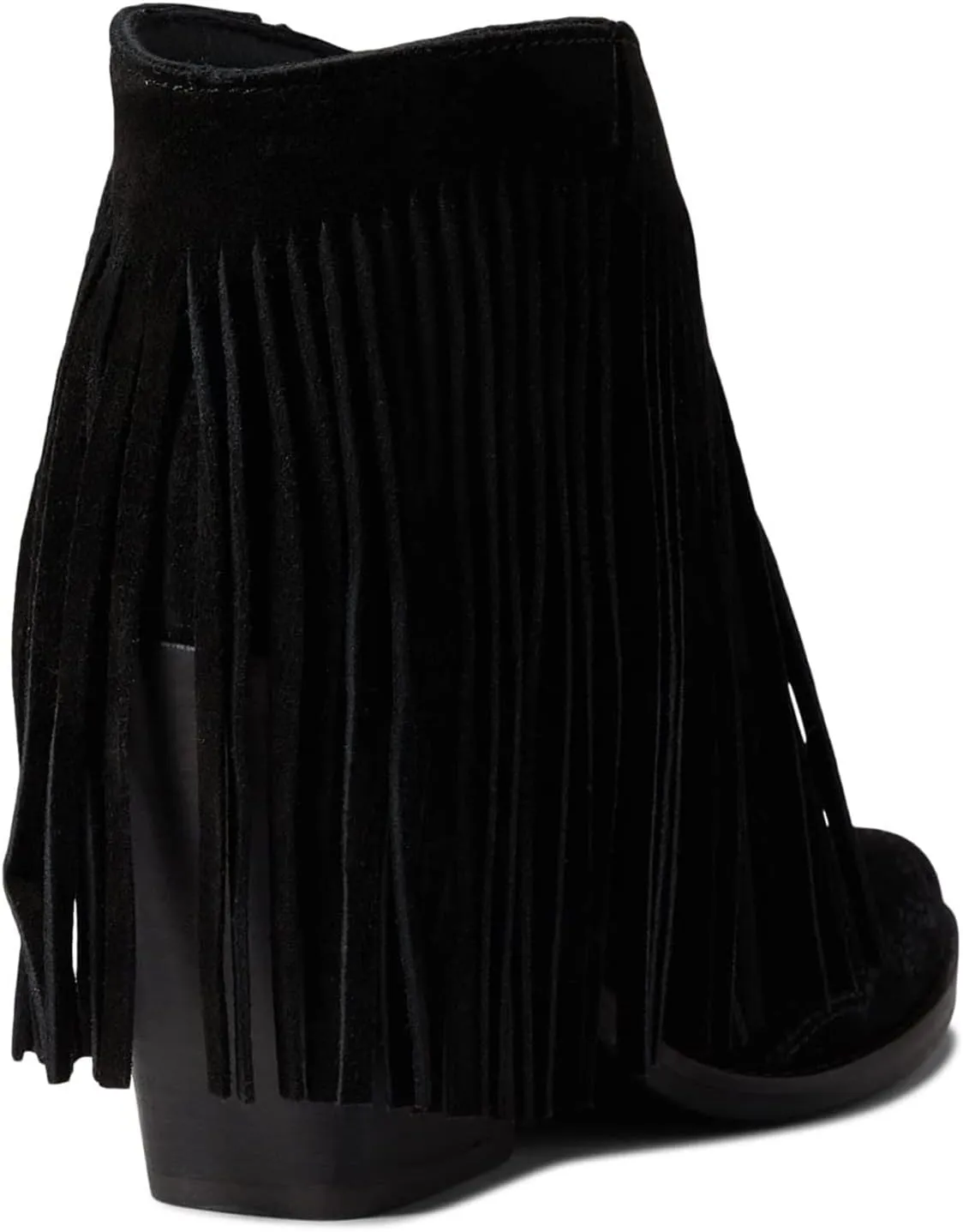 MOOMMO Women Tassel Western Booties Chunky Block Heel Suede Cowboy Ankle Boots Fringe Pointed Closed Toe V-Cut Stacked Heel Slip On Short Boots Cowgirl Embroidered Retro Vintage 4-11 M US