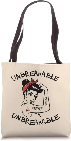 Ms Unbreakable Stroke Awareness Brain Aneurysm Ribbon Gift Tote Bag