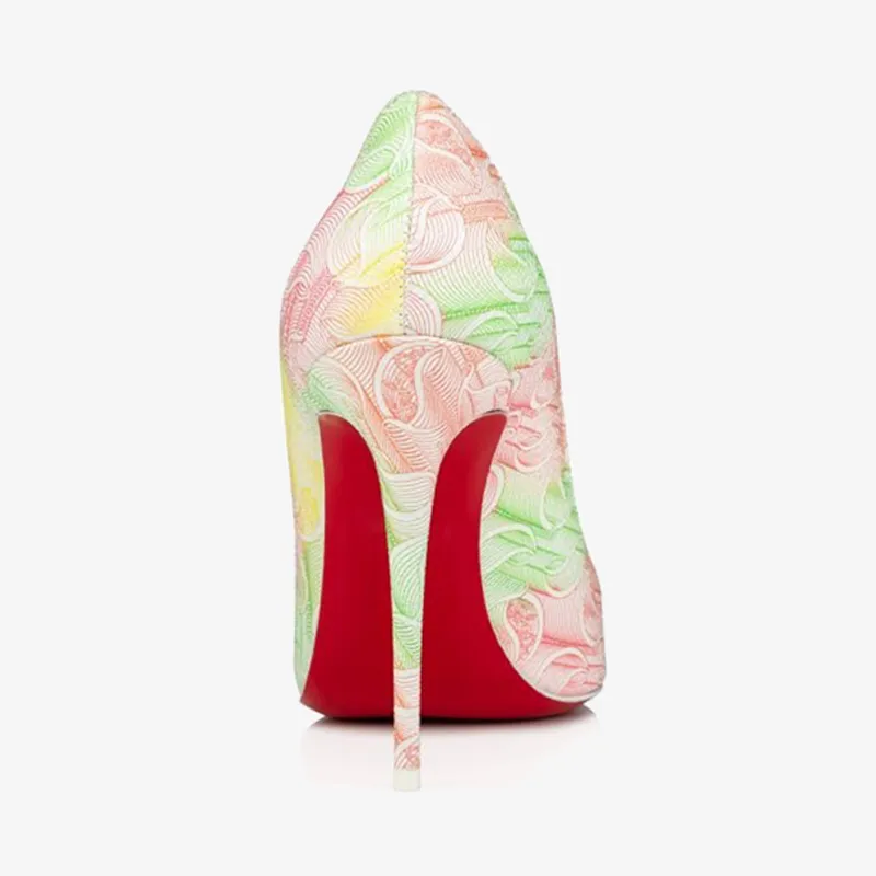 Multicolor Fluorescent Monogrammed Canvas Pump
