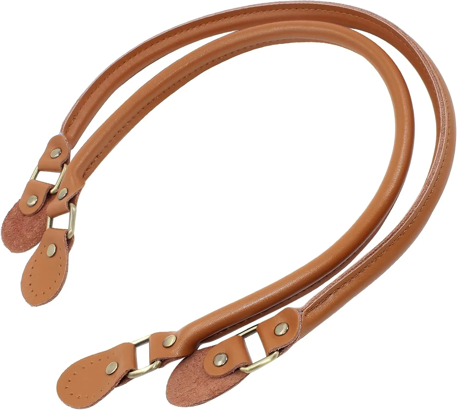 Murtenze 2 Pack 24 Inch Purses Straps, Soft Cow Leather Straps, Leather Handbag Handles Chocolate Brown Replacement Purse Strap,Genuine Leather Handles for Bags DIY Making Accessories