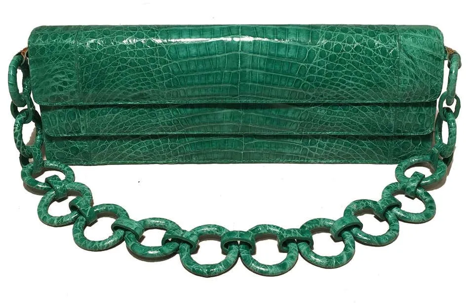 Nancy Gonzalez Green Crocodile Handbag