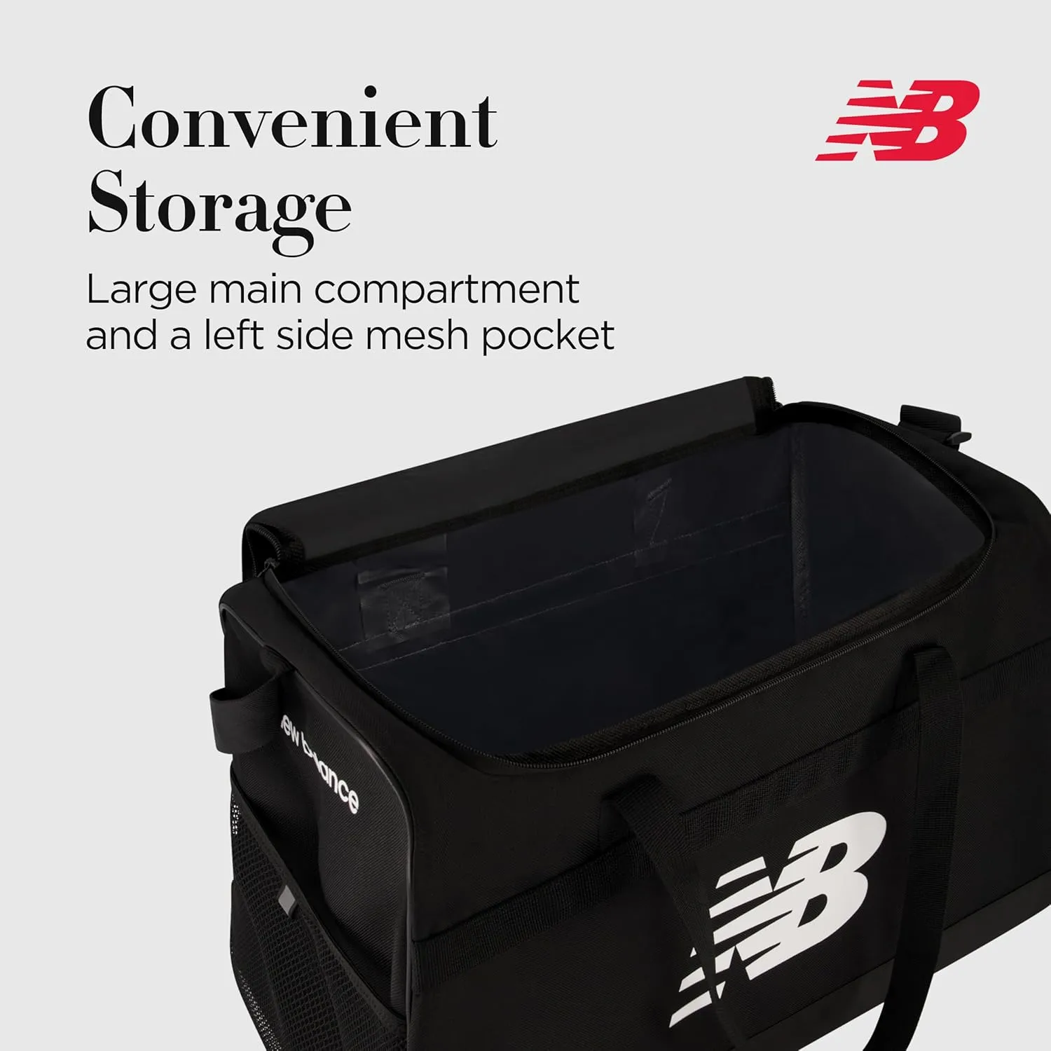 New Balance Duffel Bag, Small Carry On Gym Travel Luggage with Carrier Handles and Adjustable Shoulder Strap