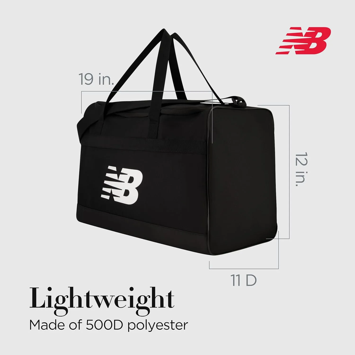 New Balance Duffel Bag, Small Carry On Gym Travel Luggage with Carrier Handles and Adjustable Shoulder Strap