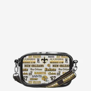 New Orleans Saints Repeat Retro Print Clear Crossbody Bag
