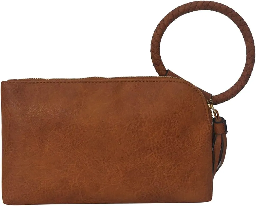 NGIL Women's Faux Leather Mini Wristlet Purse With Fringe Tassel, Wristlet Wallet Women's Handbag