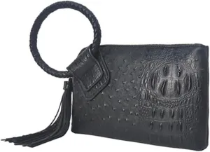 NGIL Women's Faux Leather Mini Wristlet Purse With Fringe Tassel, Wristlet Wallet Women's Handbag