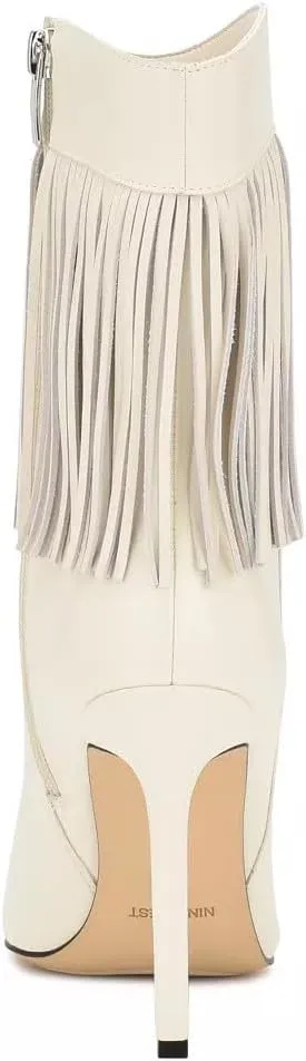 Nine West Women's Tries Heeled Fringe Booties