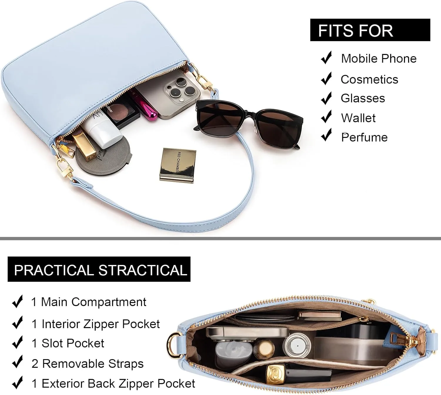 NIUEIMEE ZHOU Shoulder Bag for Women Retro Vegan Leather Classic Clutch Tote HandBags Purses with Zipper Closure