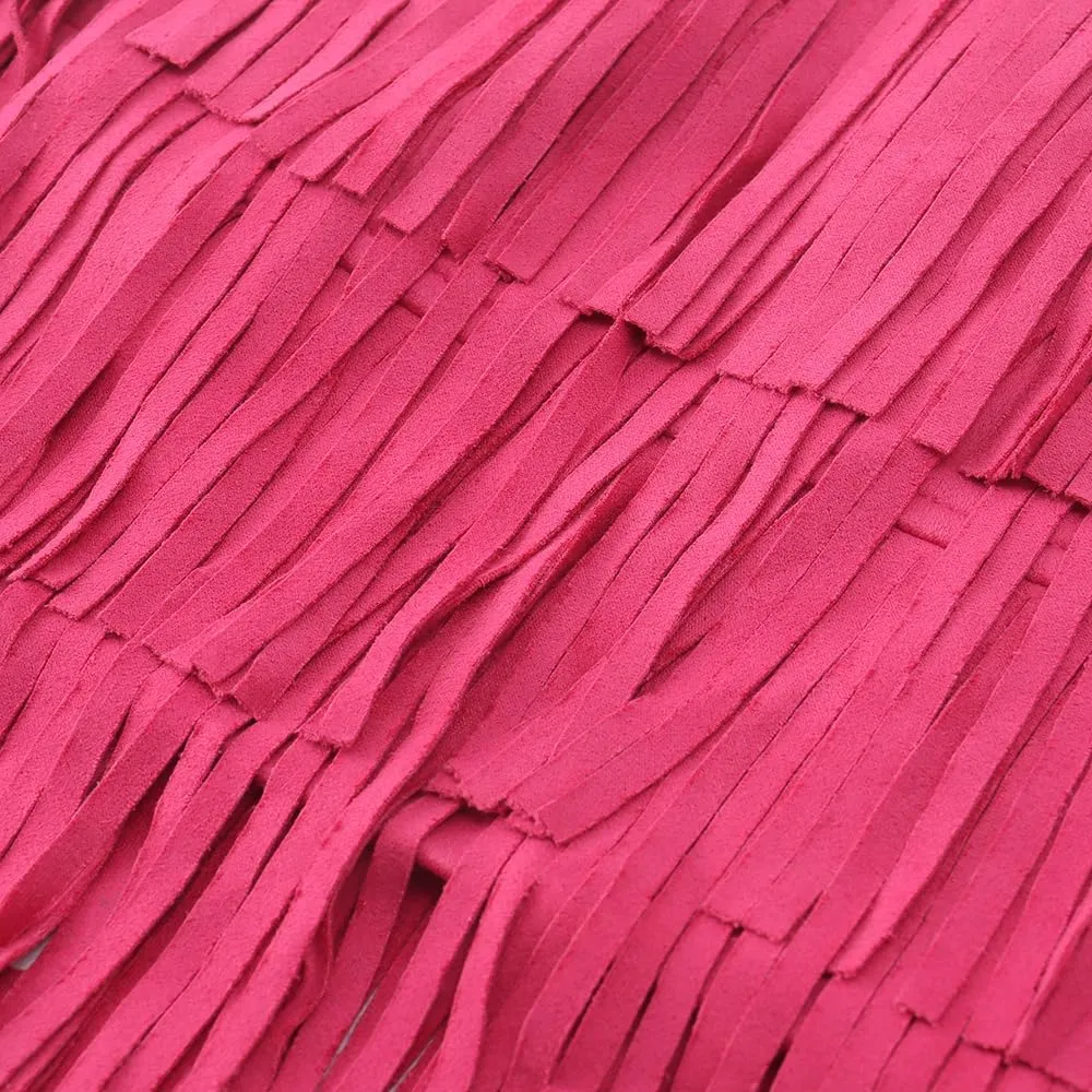 Noomelfish Girls Suede Fringe Skirt Boho Tassel Layered Ruffle Skirt (5-12 Years)