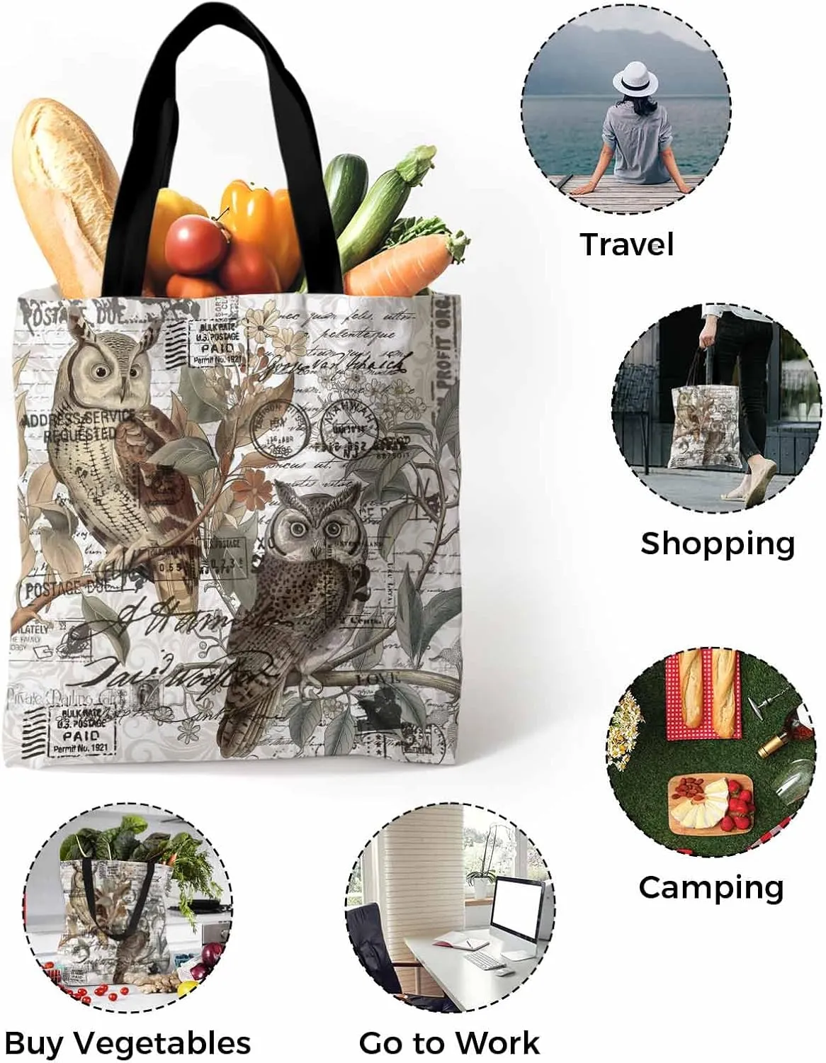Ocean Canvas Tote Bag Beach Sea Coral Starfish Sage Green Shoulder Bag Casual Bag with Inner Pocket for Shopping Grocery Work