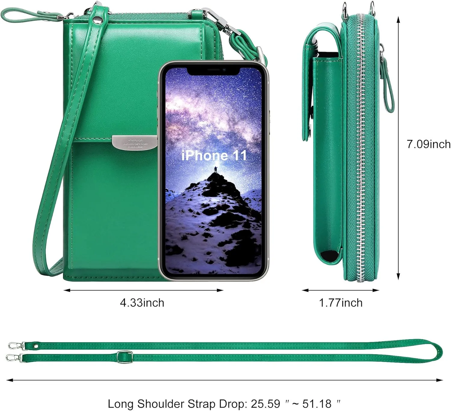 OIDERY Small Crossbody Phone Bags Cellphone Wallet Purse for Women with Credit Card Slots