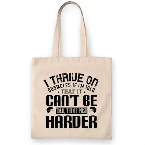 Overcome Challenges A Motivational Gift for GoGetters White Multicolor Canvas Tote Bag
